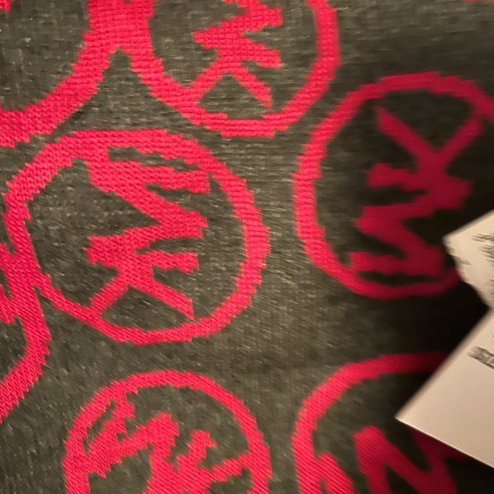 Michael Kors scarf. Red and charcoal gray and reversible. With tags never worn.